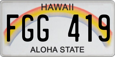 HI license plate FGG419