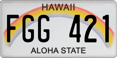 HI license plate FGG421
