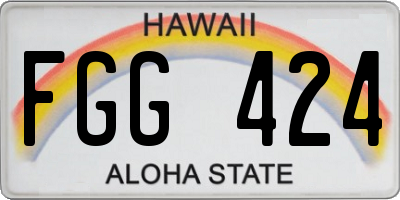 HI license plate FGG424