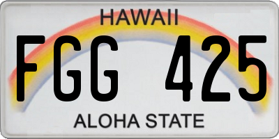 HI license plate FGG425