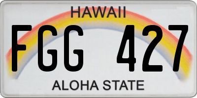 HI license plate FGG427
