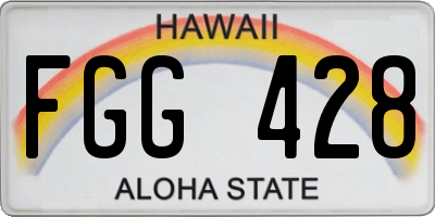 HI license plate FGG428