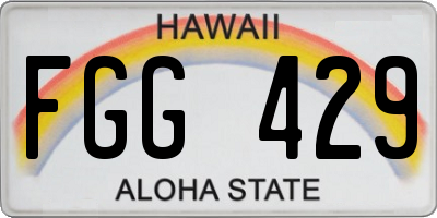 HI license plate FGG429