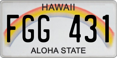 HI license plate FGG431