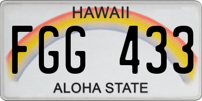 HI license plate FGG433
