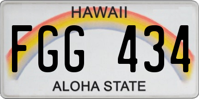HI license plate FGG434