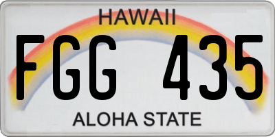 HI license plate FGG435