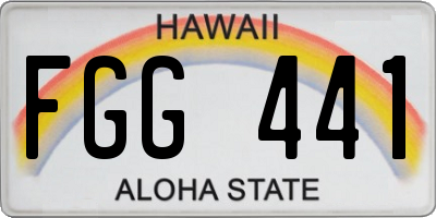 HI license plate FGG441