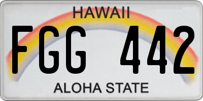 HI license plate FGG442
