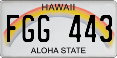 HI license plate FGG443