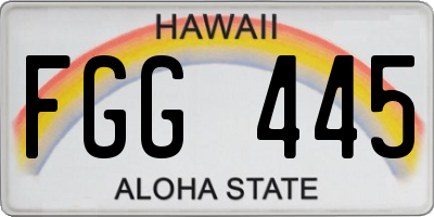 HI license plate FGG445