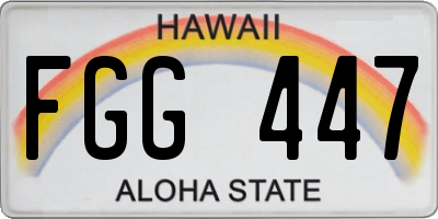 HI license plate FGG447