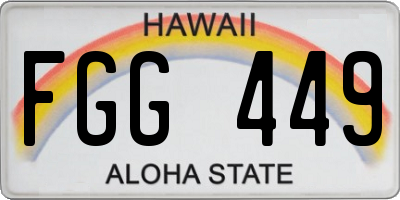 HI license plate FGG449