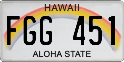 HI license plate FGG451