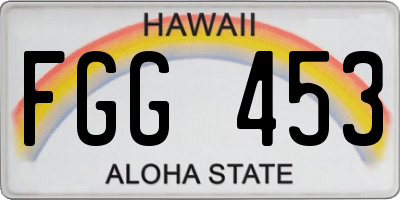 HI license plate FGG453