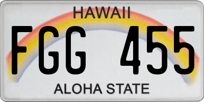 HI license plate FGG455