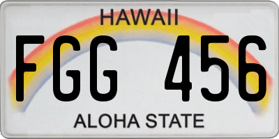 HI license plate FGG456