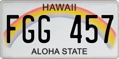 HI license plate FGG457
