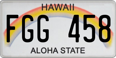 HI license plate FGG458