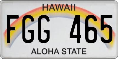 HI license plate FGG465