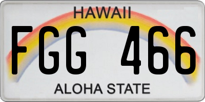HI license plate FGG466