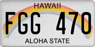 HI license plate FGG470