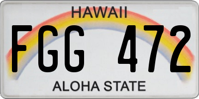HI license plate FGG472