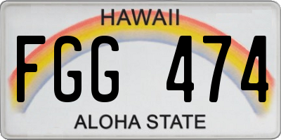 HI license plate FGG474