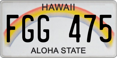 HI license plate FGG475