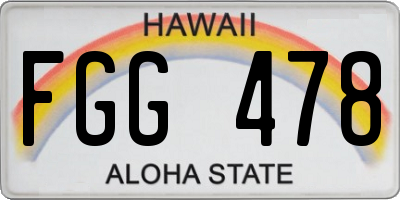 HI license plate FGG478
