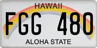 HI license plate FGG480