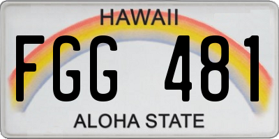 HI license plate FGG481