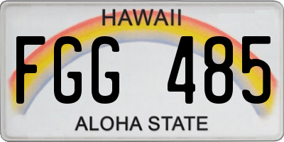 HI license plate FGG485