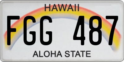 HI license plate FGG487