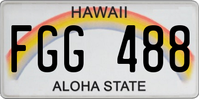 HI license plate FGG488