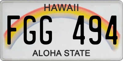 HI license plate FGG494
