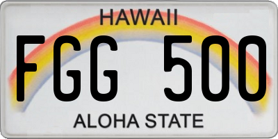 HI license plate FGG500