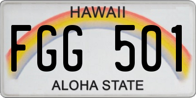 HI license plate FGG501