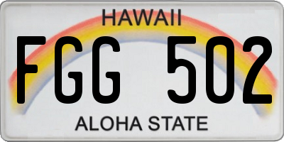 HI license plate FGG502