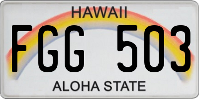 HI license plate FGG503