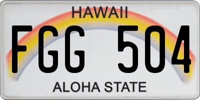 HI license plate FGG504