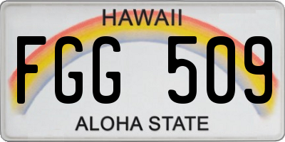 HI license plate FGG509