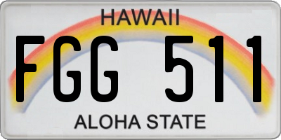 HI license plate FGG511