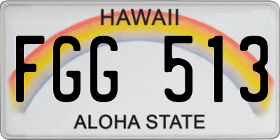 HI license plate FGG513