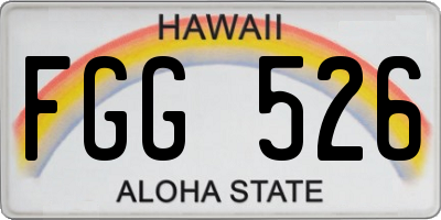 HI license plate FGG526
