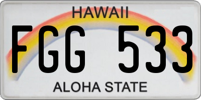 HI license plate FGG533