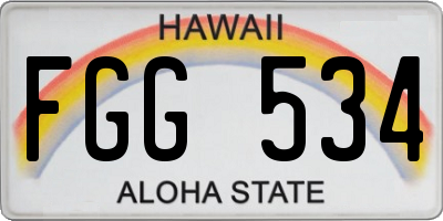 HI license plate FGG534