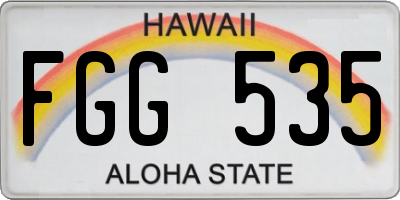 HI license plate FGG535