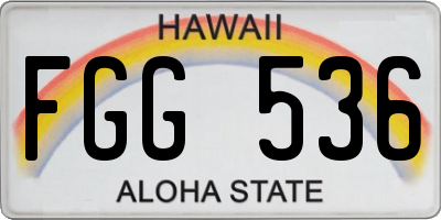 HI license plate FGG536