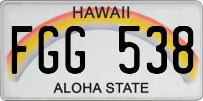 HI license plate FGG538